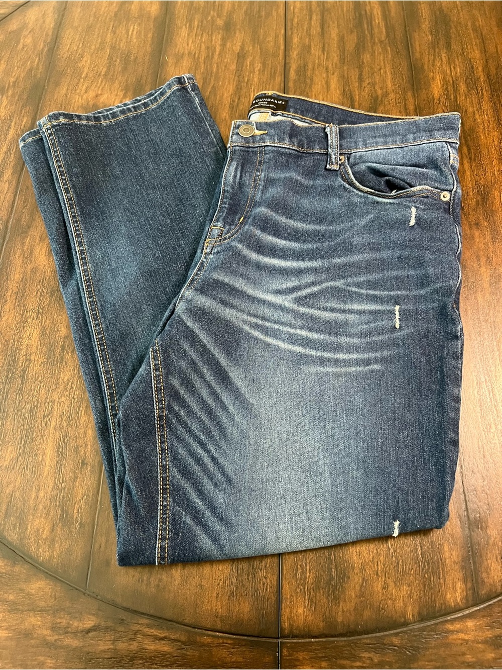 No Boundaries Men’s Straight Fit Jeans Dark Wash Lived In Look Size 38x30